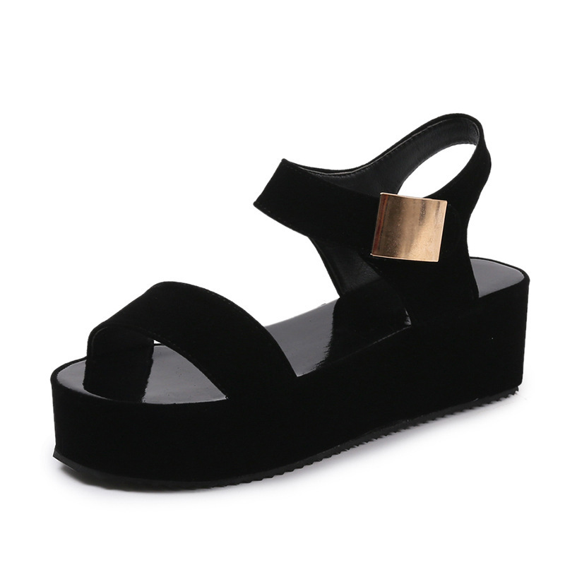 Summer new Korean style fashion women's sandals platform high heel wedge peep toe Roman fashion shoes women's shoes