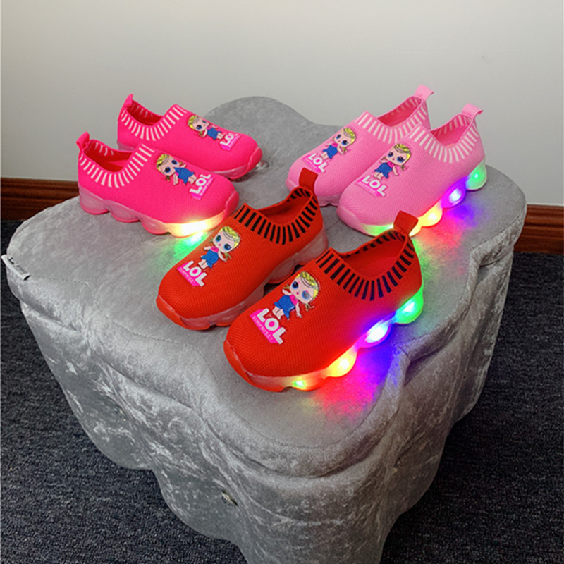 Autumn and summer new light-emitting children's shoes boys and girls flashing light sports shoes baby soft bottom foreign trade light shoes