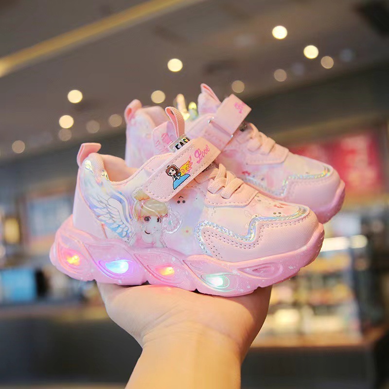 Girls' light-on shoes princess with light LED shoes one piece dropshipping girls' sports shoes children non-slip