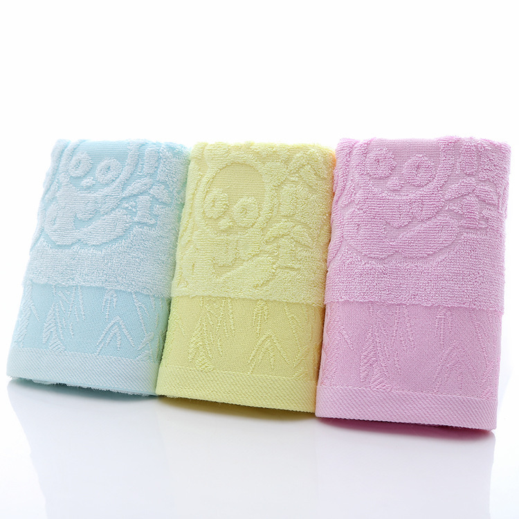 Bamboo fiber towel thickened jacquard bamboo bear face towel soft absorbent adult face towel present towel wholesale