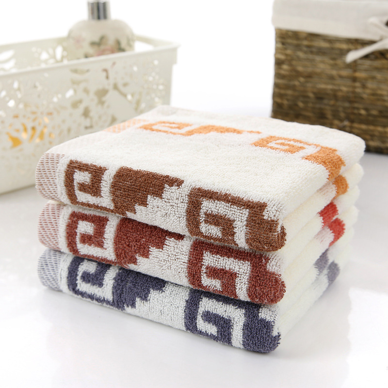 Cotton weak twist wholesale towels adult home use face towel Super gift thickened absorbent color stripes jacquard towel supply