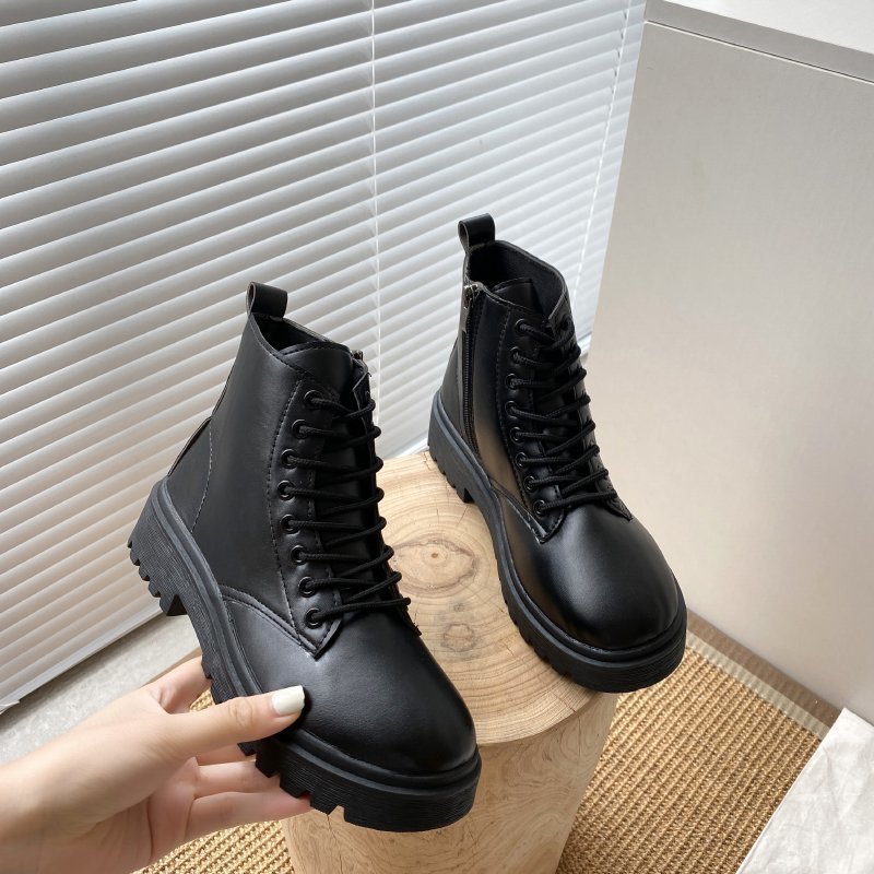 Autumn new black handsome Dr. Martens Boots women's platform short boots