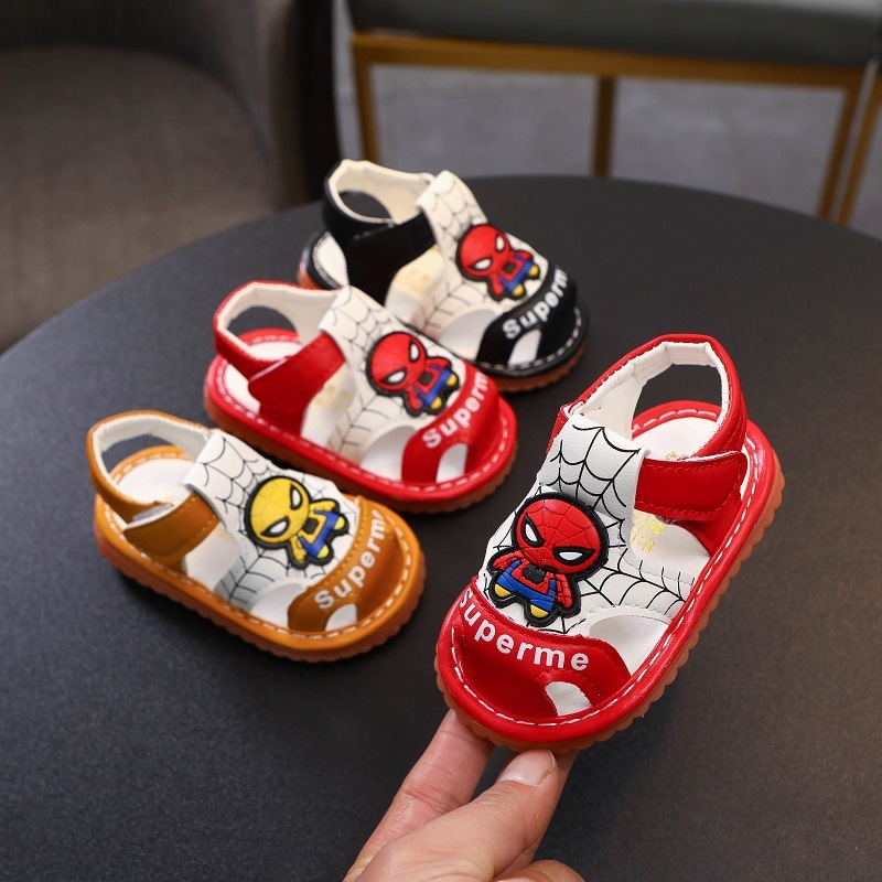 Spring and Summer baby sandals baby shoes soft bottom closed toe toddler shoes Children's men's and women's shoelaces whistle squeaky shoes