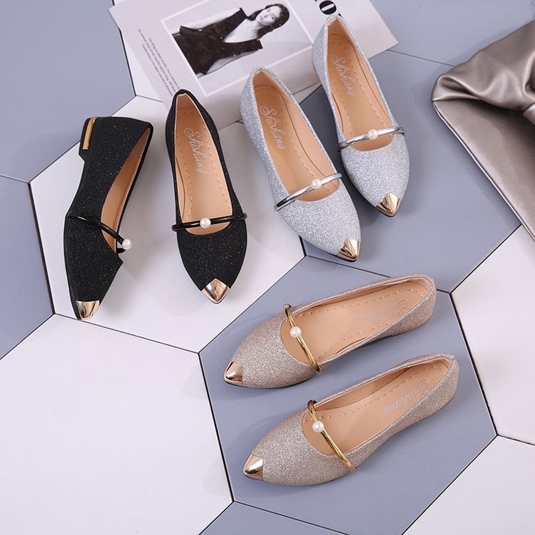 Summer Korean new women's shoes pointed toe flat shoes shallow mouth pumps