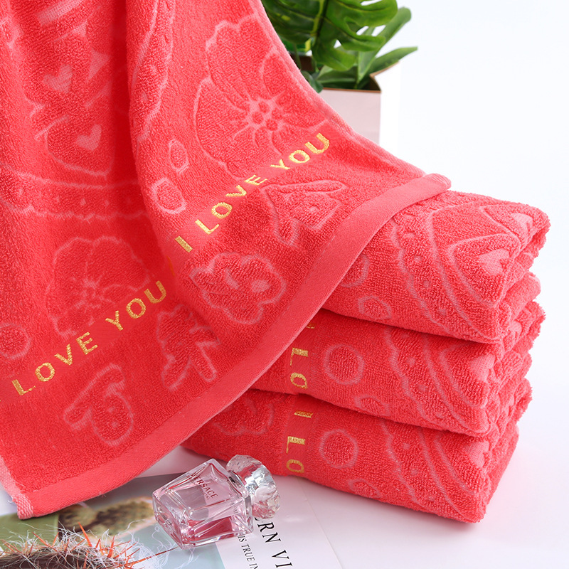 Cotton 32-strand jacquard Centennial good combination thicken and lengthen bath towel red wedding favors lengthen towel wholesale