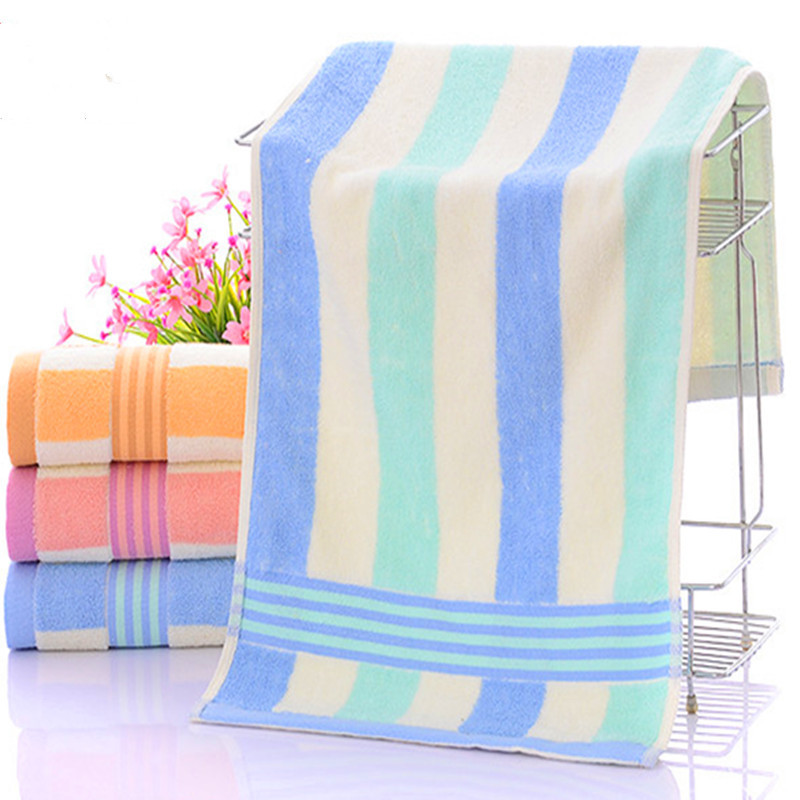 Color stripes wholesale towels cotton adult home use thick soft absorbent face washing towel face towel factory wholesale gift