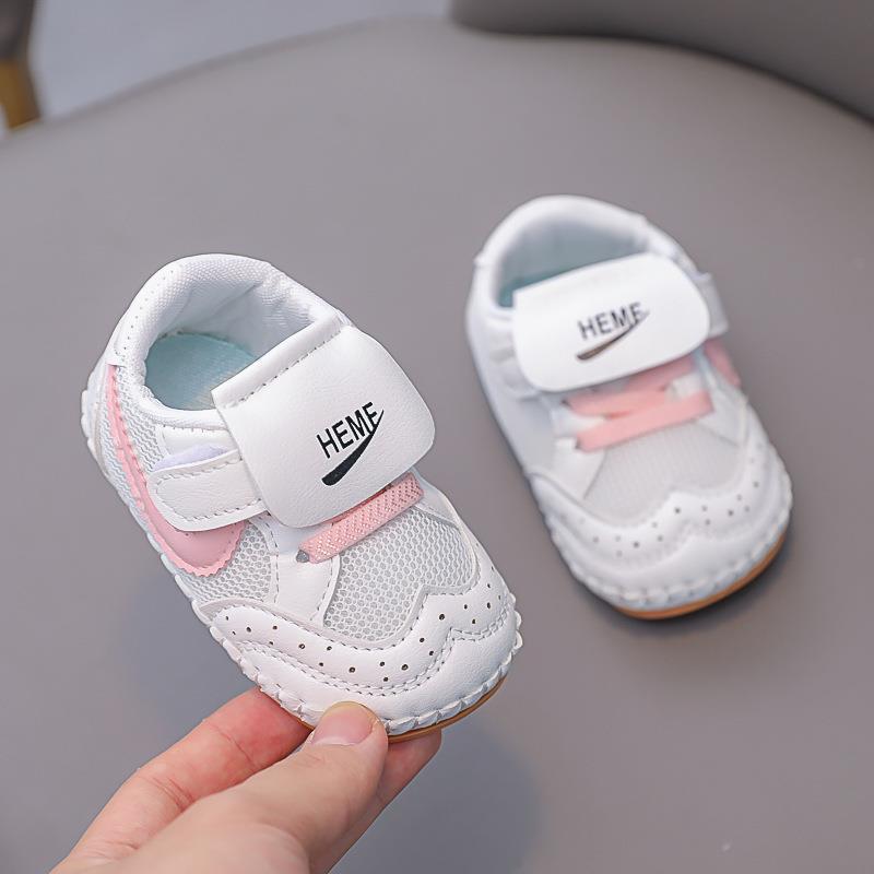 Baby pumps 6-12 months baby toddler white shoes 0-1 years old soft bottom non-slip men's and women's baby shoes baby shoes