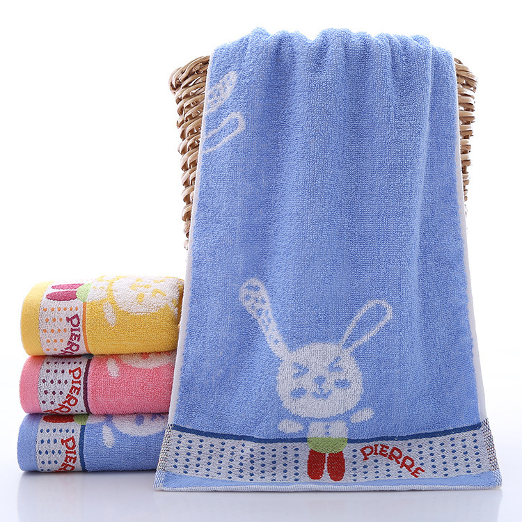Cotton 32-strand kids' towel cartoon jacquard kindergarten face washing face towel soft absorbent 25*50 small tower wholesale