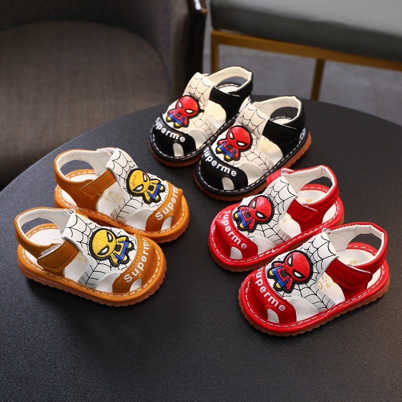 Spring and Summer baby sandals baby shoes soft bottom closed toe toddler shoes Children's men's and women's shoelaces whistle squeaky shoes
