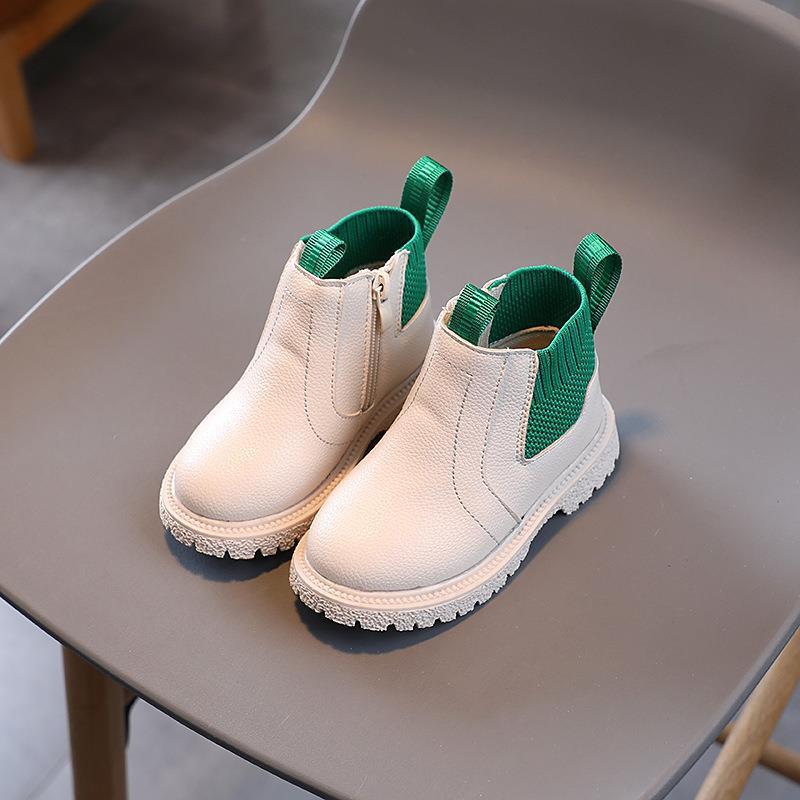Autumn and Winter new children's Martin boots boys leather boots girls short boots British style fashion single-layer boots