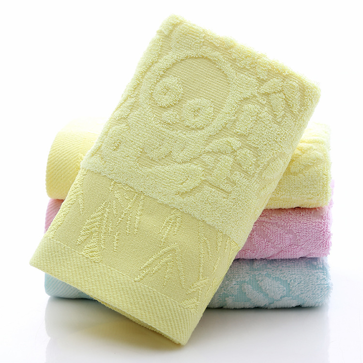 Bamboo fiber towel thickened jacquard bamboo bear face towel soft absorbent adult face towel present towel wholesale