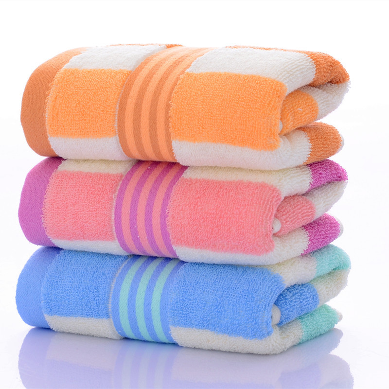 Color stripes wholesale towels cotton adult home use thick soft absorbent face washing towel face towel factory wholesale gift