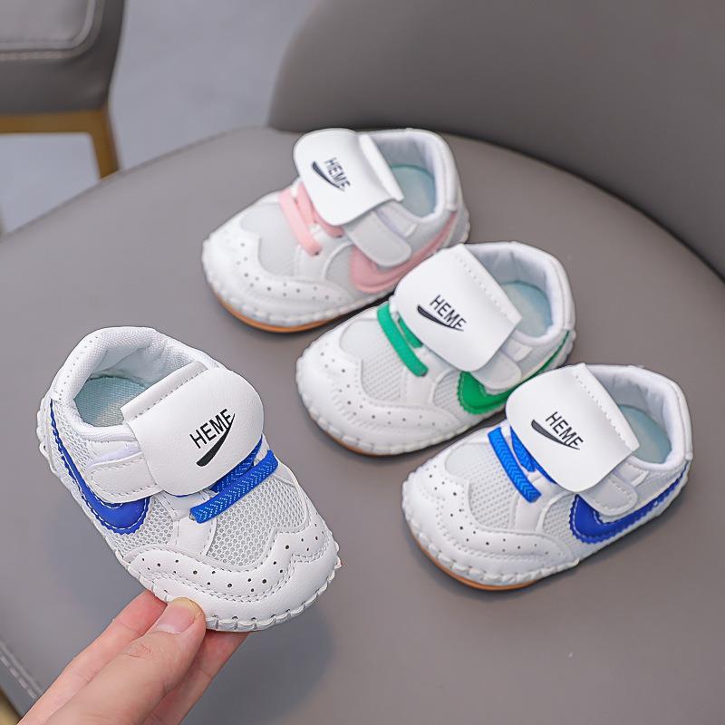 Baby pumps 6-12 months baby toddler white shoes 0-1 years old soft bottom non-slip men's and women's baby shoes baby shoes