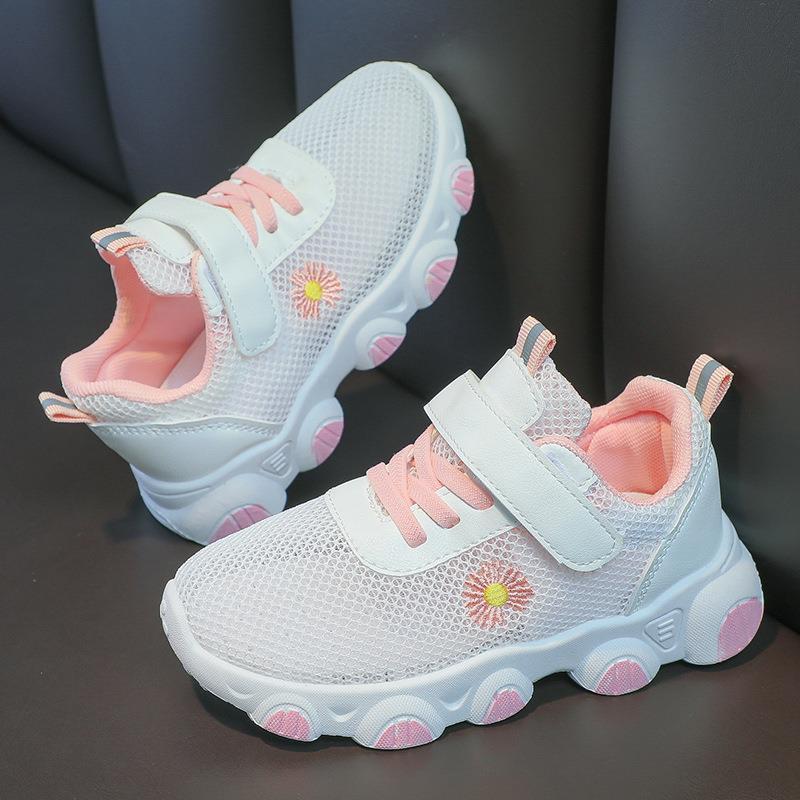 Girls' sports shoes Daisy New girls' mesh breathable primary school students' white shoes middle and big children children's shoes