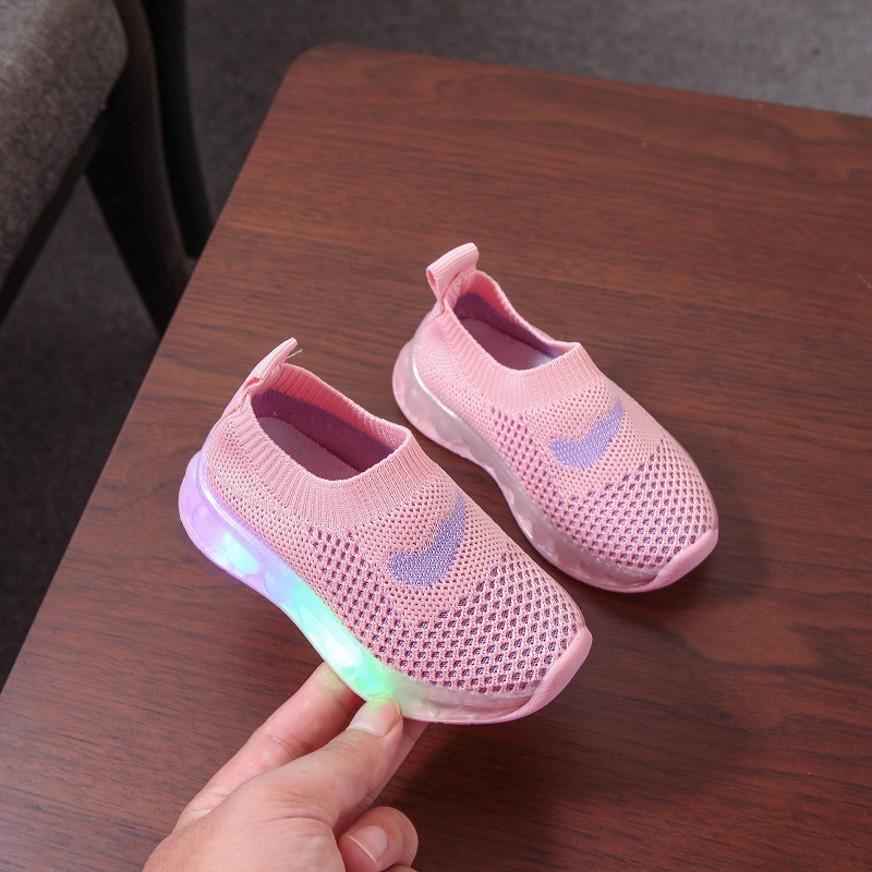 Baby slip-on spring and summer boys' breathable mesh light shoes soft bottom toddler shoes girls' casual mesh surface shoes