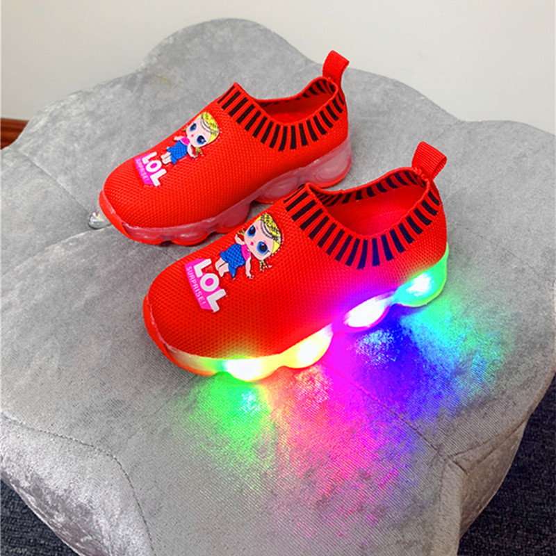 Autumn and summer new light-emitting children's shoes boys and girls flashing light sports shoes baby soft bottom foreign trade light shoes