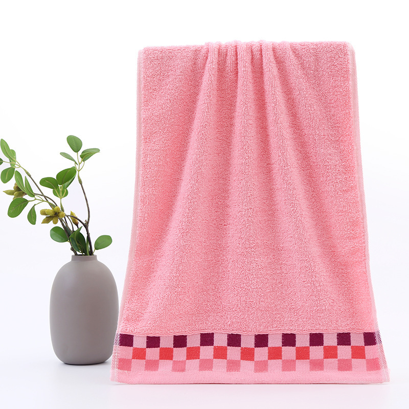 Factory wholesale cotton plaid ribbon towel stall thickened adult home use face washing face towel supermarket present towel