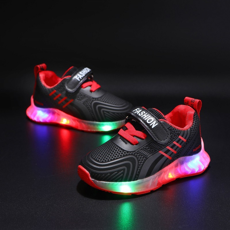 Children's shoes Children's luminous shoes boys and girls bars running shoes baby shining shoes pumps LED light-on sneakers