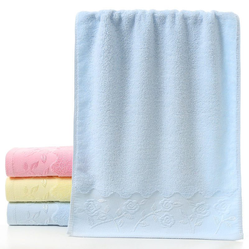 Cotton plain towel factory wholesale thickened 32-strand rose towel soft absorbent household adult face towel wholesale