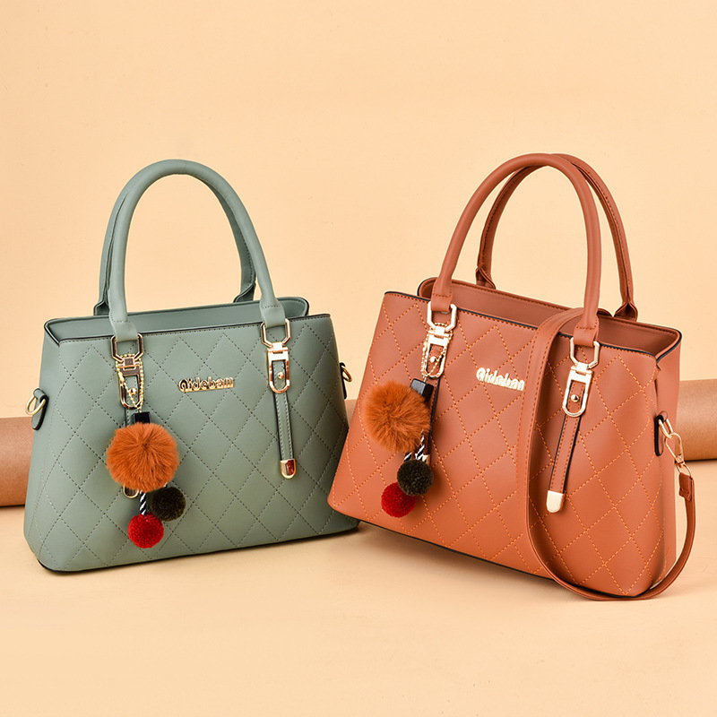 Women's large bags new European and American elegant handbag autumn and winter women's bags simple all-match shoulder messenger bag