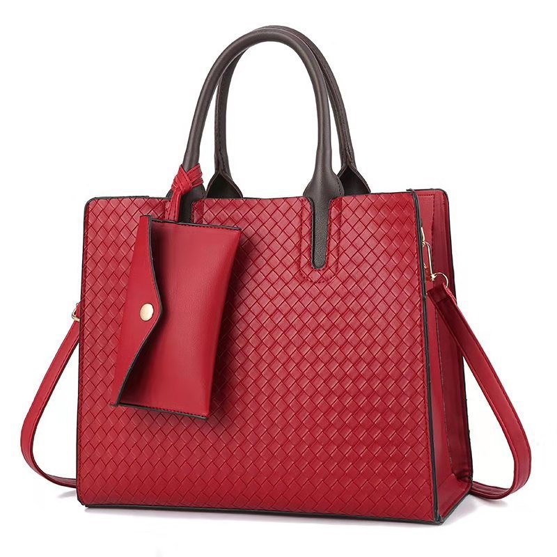 Wholesale shape-fixed bag PU leather Taizhou new fashion handbag woven crossbody shoulder bag mother bag women's bag