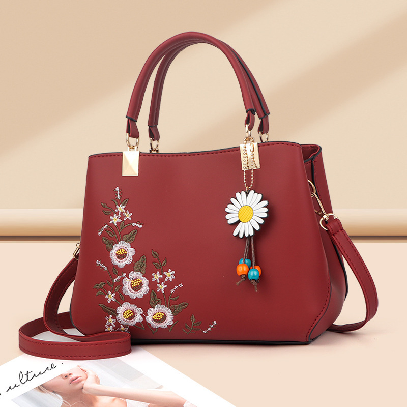 Cross-border live broadcast export new women's bag all-matching bag women's handbag embroidered shoulder crossbody big bag