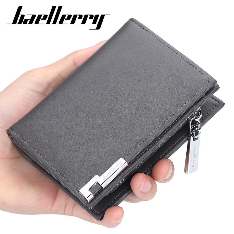 baellerry new men's short wallet fashion casual expanding card holder large capacity zipper wallet wholesale