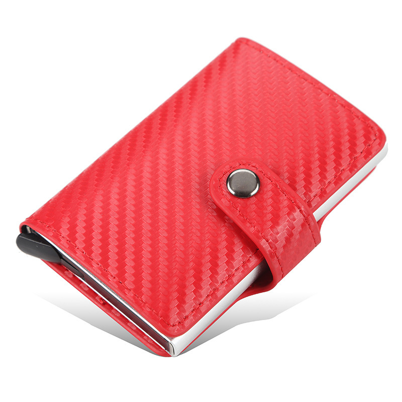 baellerry men's automatic card type European and American aluminum alloy card package European and American anti-degaussing Plaid card holder wholesale