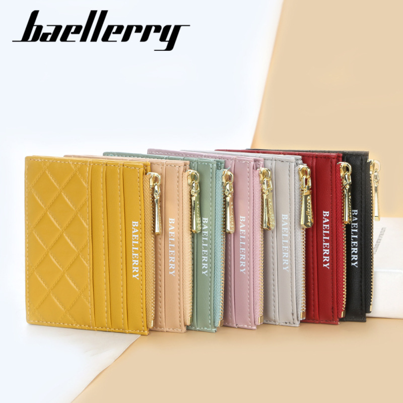 baellerry women's short wallet fashion large capacity horizontal multiple card slots Korean zipper coin purse card holder