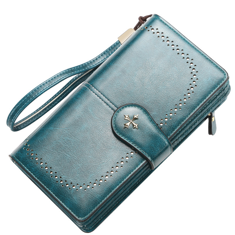 baellerry women's wallet retro fashion zipper coin purse simple long creative multiple card slots clutch bag