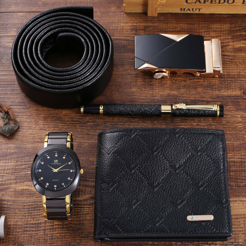 Men's Watch gift set set gift box business quartz watch belt temperament wallet office ballpoint pen
