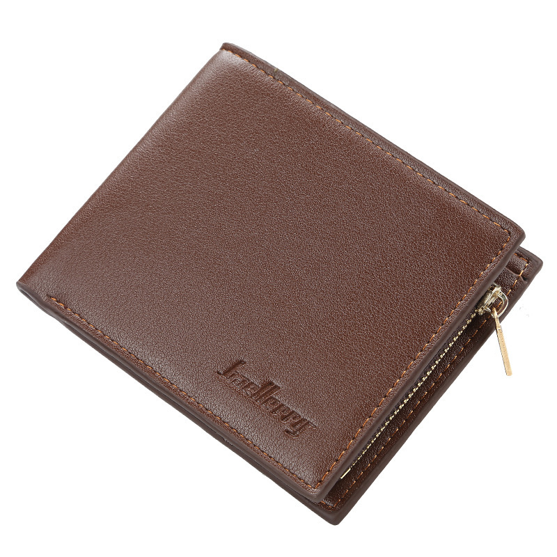 baellerry men's short business wallet Korean style multiple card slots tri-fold wallet bag zipper coin purse wholesale
