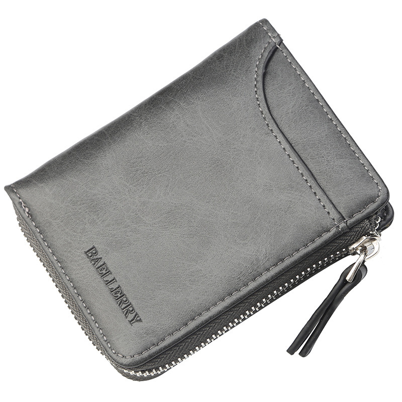baellerry men's short wallet Korean zipper multi-function wallet large capacity multi-card-slot coin purse men