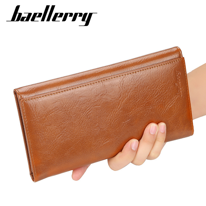 baellerry men's thin multiple card slots long wallet Europe and America creative zipper card holder hasp clutch