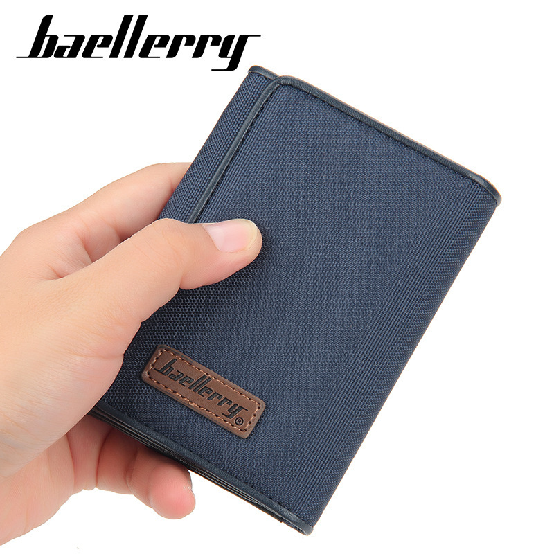 baellerry wallet men's short tri-fold coin purse fashion Korean style multiple card slots vertical card holder men's wholesale