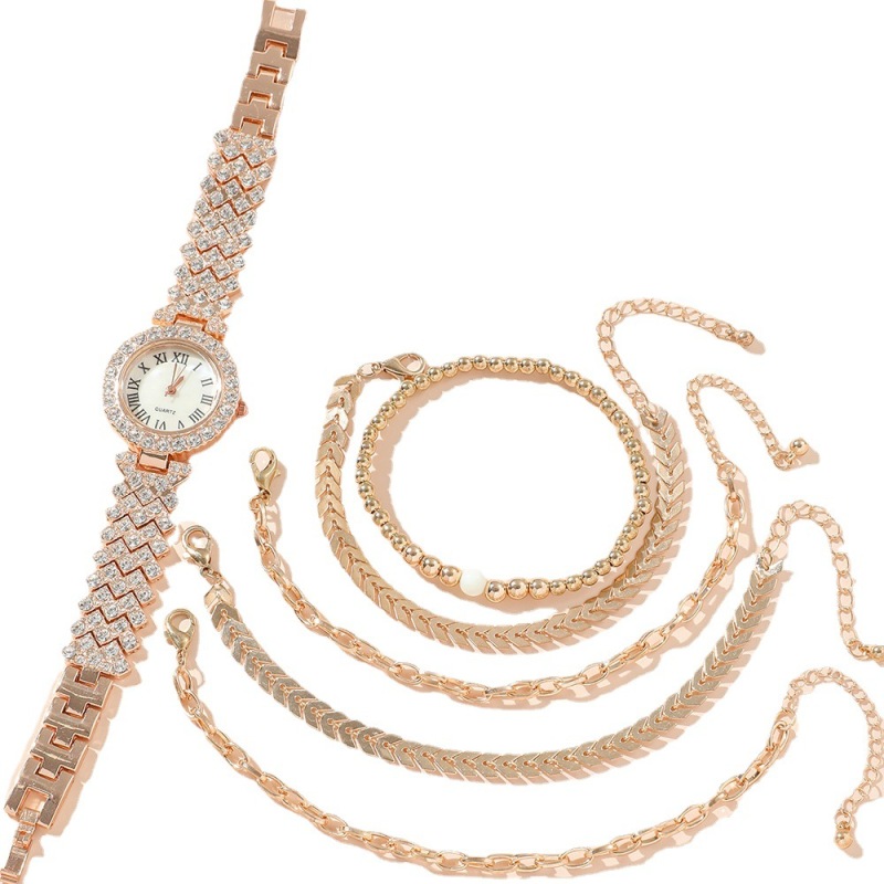 A09343 new cross-border hot selling casual fashion Diamond women's quartz watch set 6pcs/set