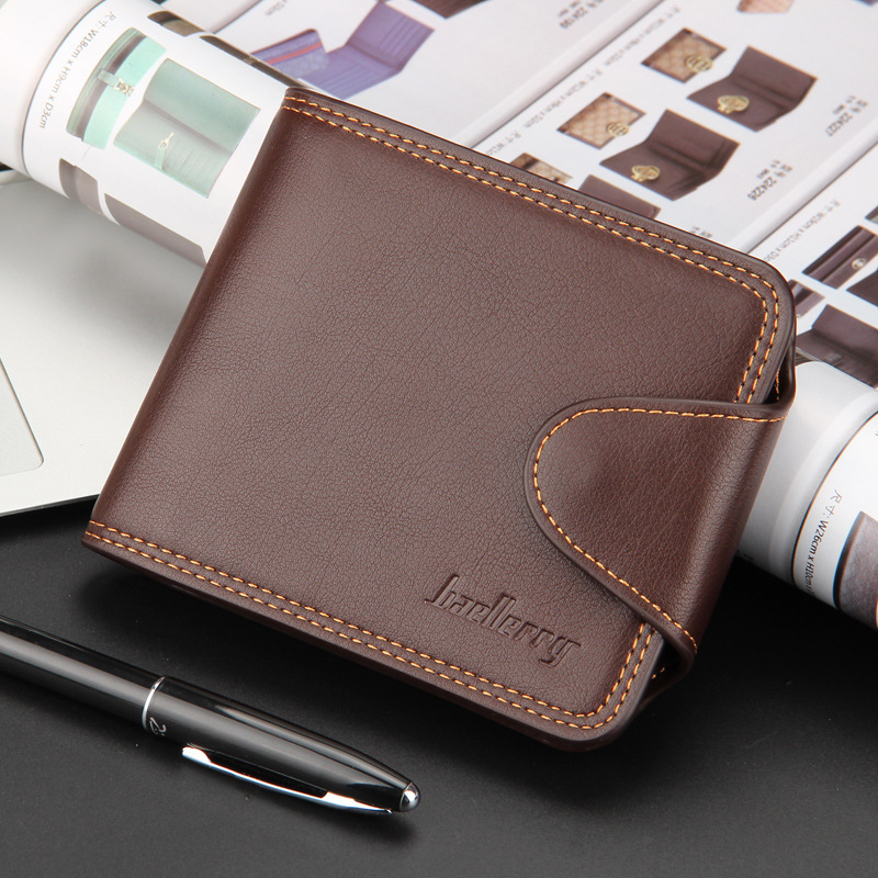 baellerry business casual men's wallet horizontal zipper buckle wallet European and American style wallet wallet
