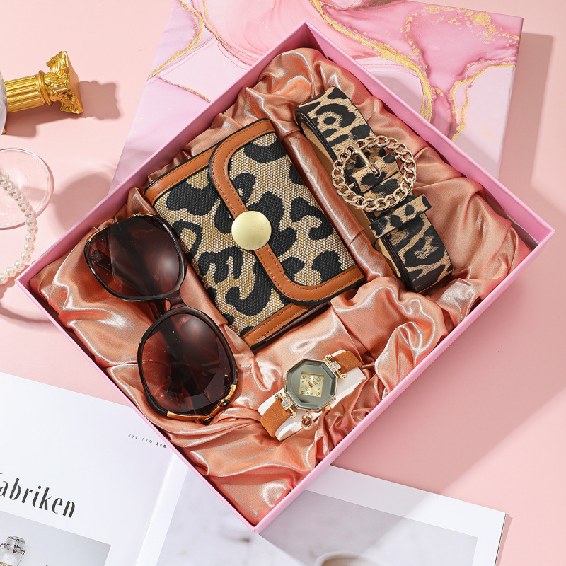 Women's jewelry quartz watch gift set leopard style girlfriends' gift girlfriend birthday gift gift best choice