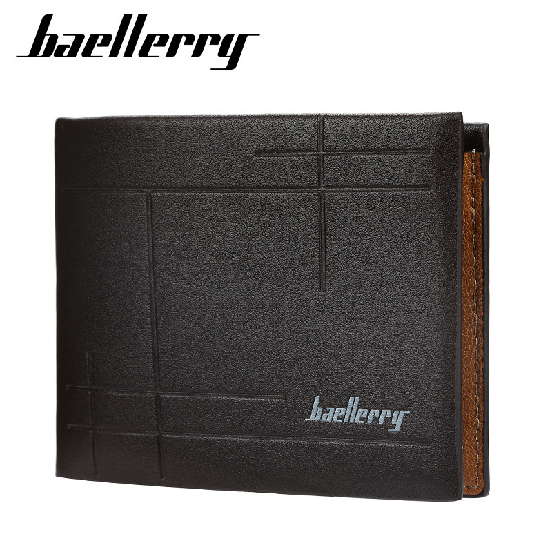 baellerry men's short wallet retro multi card slots wallet cross-border hot sale horizontal three-fold coin purse men