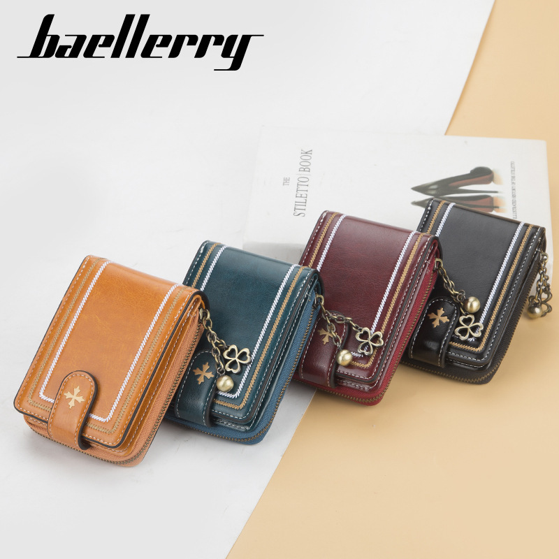 baellerry new women's multiple card slots expanding card holder horizontal European and American coin purse fashion buckle wallet for women