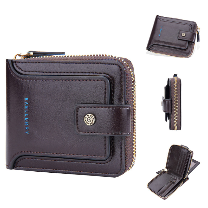 baellerry2022 new men's wallet short wallet multiple card slots fashion zipper Coin Purse wallet