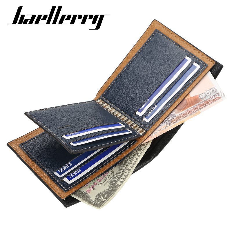 baellerry new men's short crocodile pattern vintage wallet simple fashion horizontal creative card holder wholesale