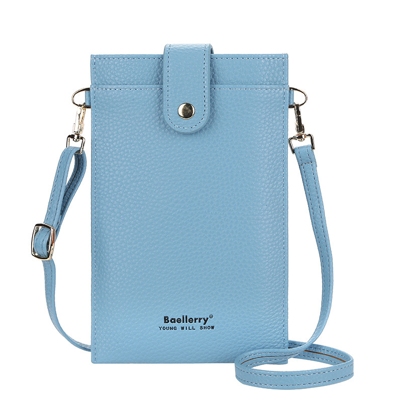 baellerry long ladies wallet multiple card slots vertical zipper mobile phone bag Korean ultra-thin shoulder messenger bag