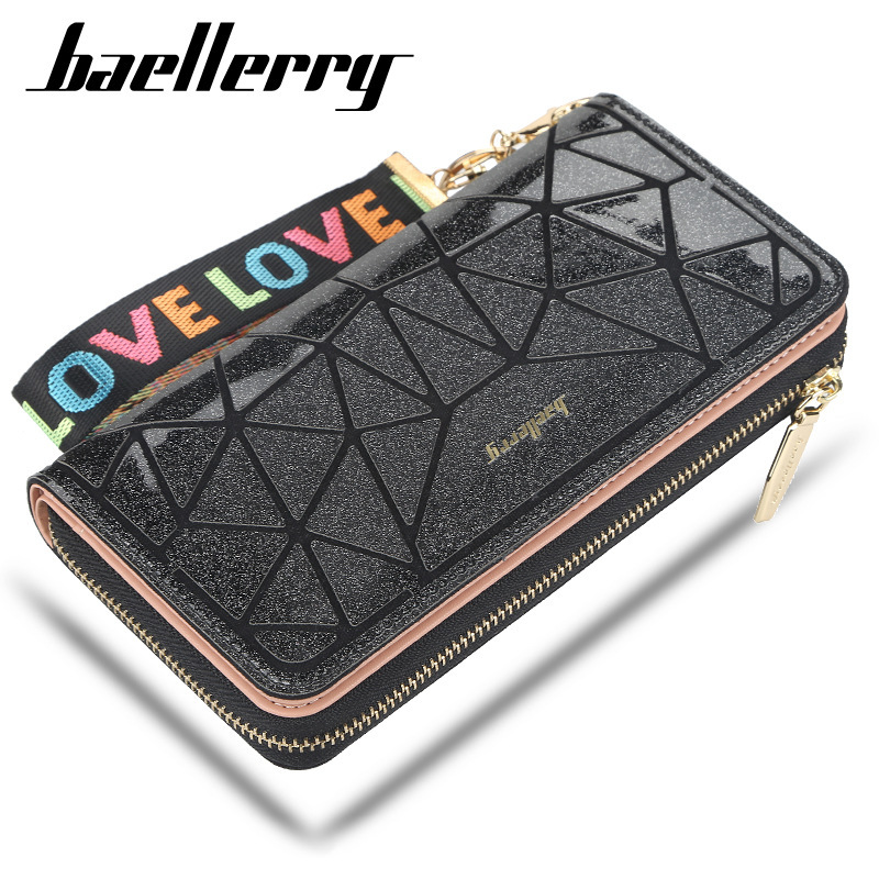 baellerry New Ladies' Purse fashion bright zipper mobile phone bag rhombus long clutch wholesale