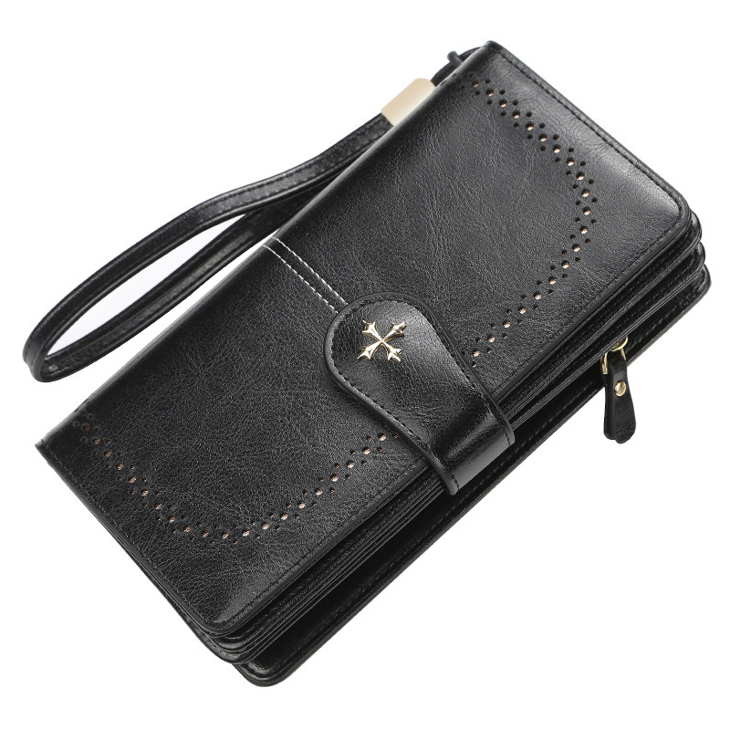 baellerry women's wallet retro fashion zipper coin purse simple long creative multiple card slots clutch bag