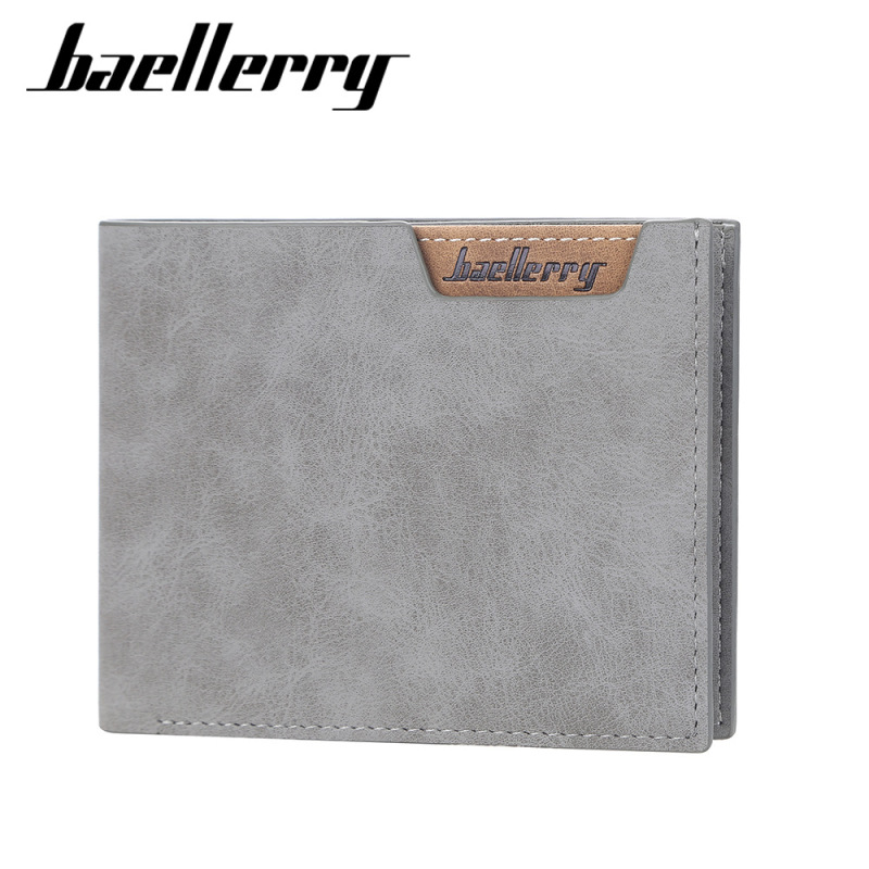 baellerry short wallet frosted multiple card slots men's fashion Open horizontal wallet Korean coin purse bag