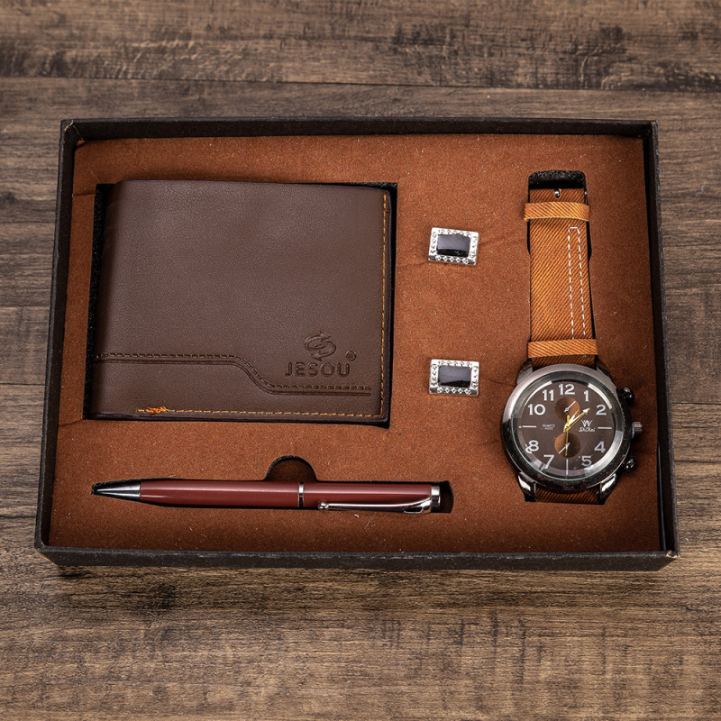 Men's gift set exquisite packaging Watch wallet cufflinks pen set foreign trade creative combination set