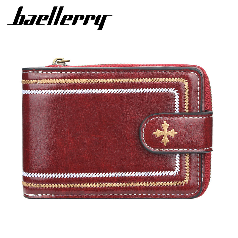 baellerry new women's multiple card slots expanding card holder horizontal European and American coin purse fashion buckle wallet for women