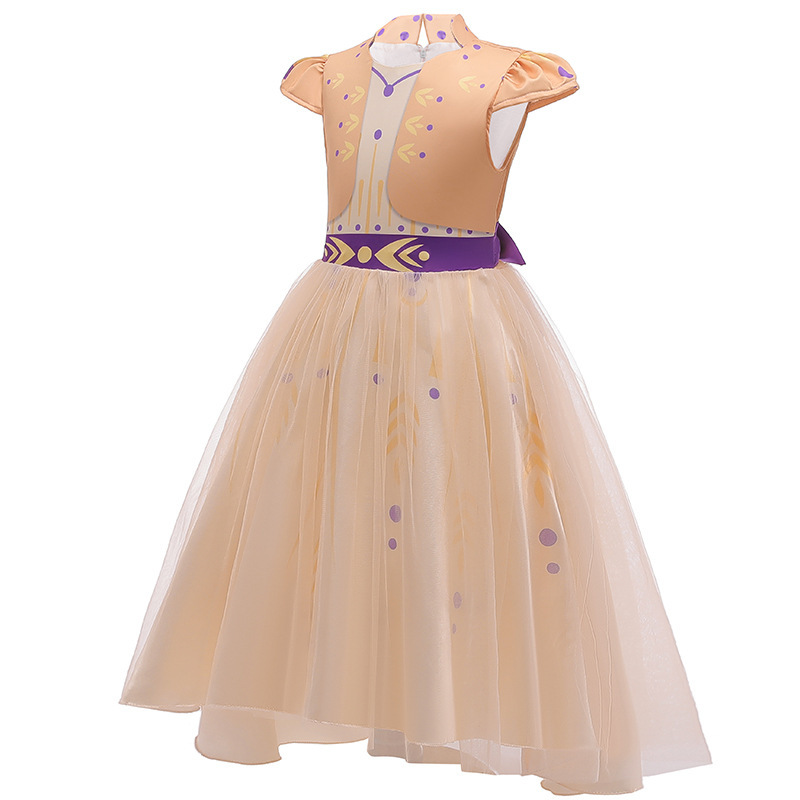 Frozen princess Anna short-sleeved dress summer children shirt princess dress dress performance kids dress