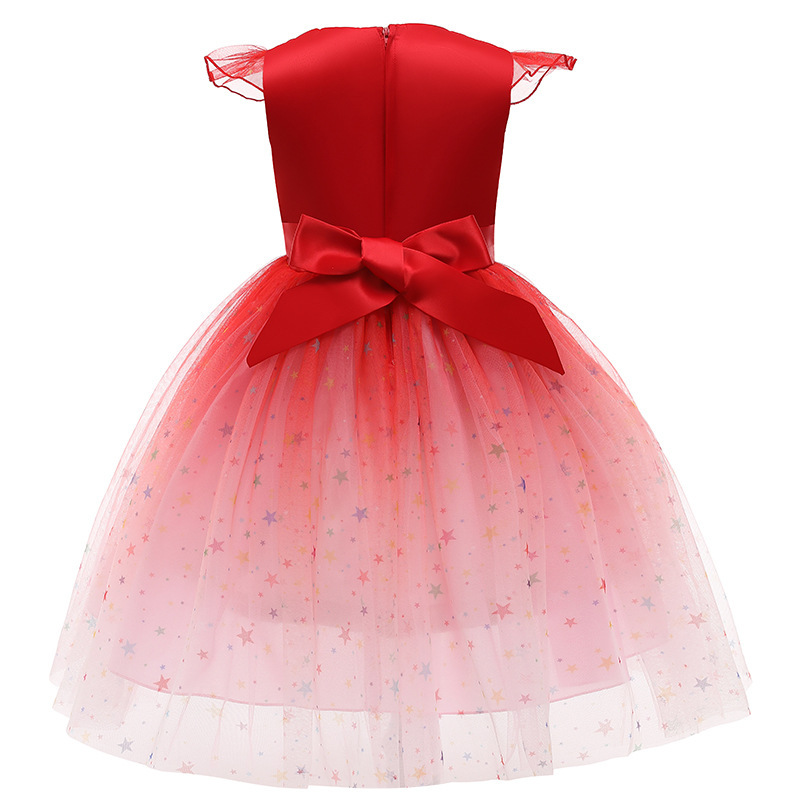 Christmas cross-border foreign trade children's unicorn gradient dress Princess dress girls' skirts Autumn clothing
